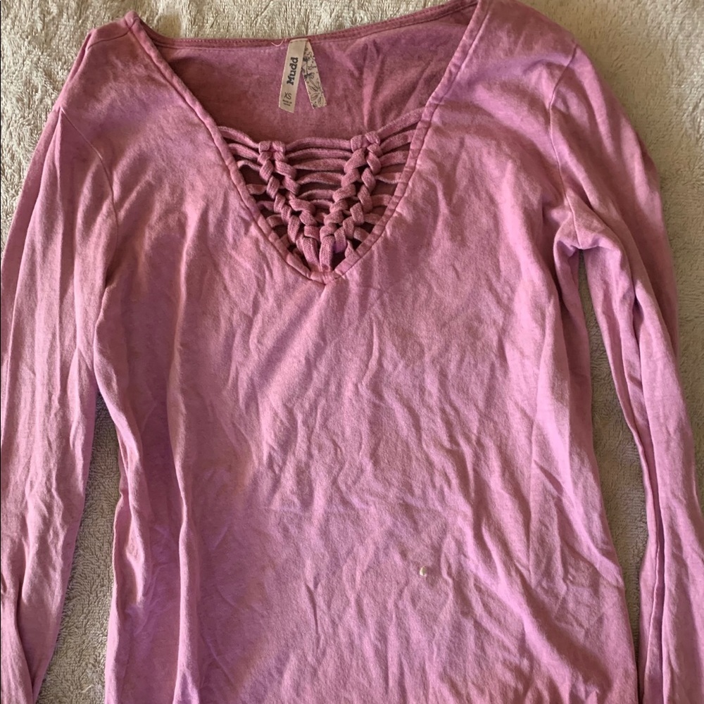 V neck long sleeve